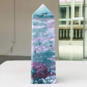 336g Natural Ocean Jasper Quartz Crystal Obelisk Wand Point Mineral Healing G339 - Picture 1 of 13