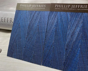 PHILLIP JEFFRIES 4870 PEAK CHIC Chevron Artisanal Hemp Wallpaper $1290 Retail - Picture 1 of 18