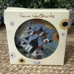 Goebel Rosina Wachtmeister Mini Teller Schmuckteller 3 Katzen Sonne Blume Schmetterling - Bild 1 von 8