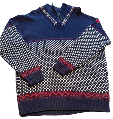 Helly Hansen 复古 90 年代 1/4 拉链毛衣全新旧货稀有图案尺寸 XXL — 第 1/4 张图片