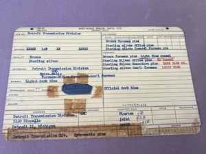 1950's GMC Detroit Transmission Div Hydromatic Sales Record Card Pin Blank Badge - Picture 1 of 5