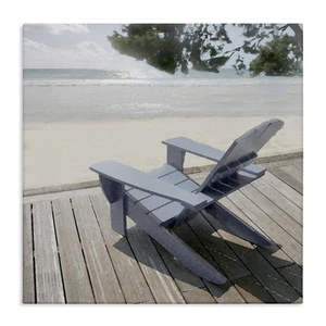 Greek Chair Beach Landscape Canvas Wall Art Design by Noah Bay - Picture 1 of 7