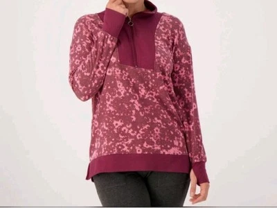 Pullover Henley Cuddl Duds Talla XS Vino y Rosa Floral Media Cremallera A517667 Nuevo sin Etiquetas Foto 1 de 4