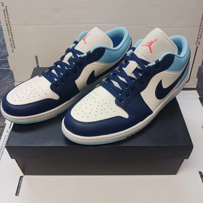 Nike Air Jordan 1 Low Sail Azul Chill 553558-149 Para hombres Talla 13 Nuevo Foto 1 de 4