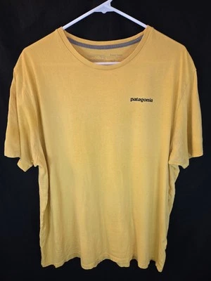 Patagonia Logo Cotton T-Shirt Size L Yellow Regular Fit 100% cotton NEW - Image 1 of 4