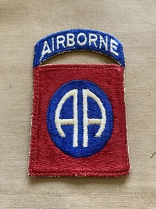 Parche y pestaña vintage de la 82ª División Aerotransportada Segunda Guerra Mundial - Imagen 1 de 2