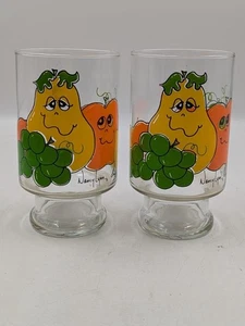Zwei Vintage 70er Anchor Hocking 32oz Gläser Nancy Lynn Smiling Fruit Retro - Bild 1 von 4
