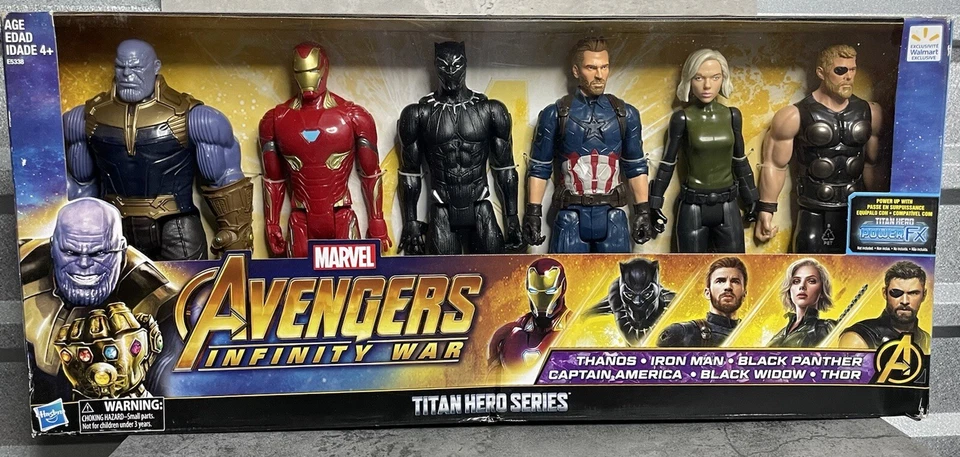 Marvel Avengers Infinity War Titan Hero Series 6pk Figuras Colección con THANOS Foto 1 de 4