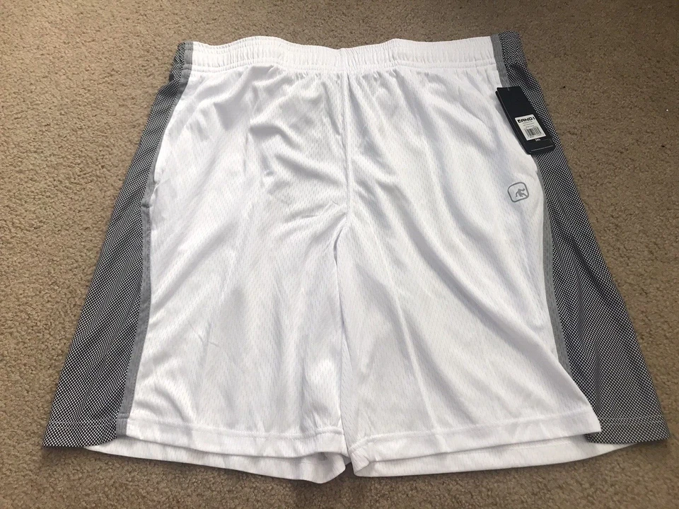 - And1 Men's - 3XL Basketball Gym Shorts Workout Shorts White Gray