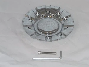 VCT SANTINO CHROME WHEEL RIM CENTER CAP 197-VCT-CAP LG0601-27 WITH SCREW  - Picture 1 of 3