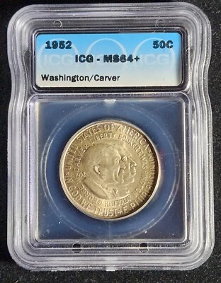 1952-P ICG MS64+ Carver Half Dollar 50c .900 Silver Booker T. Washington T3886 - Image 1 of 4