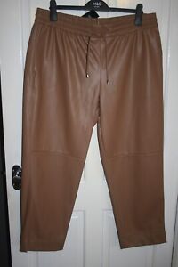 NwT - Marks and Spencer - Camel Faux-Leather Trousers Size 18 Regular