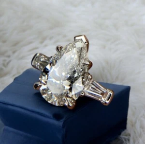 IGI GIA Lab Grown Pear Cut  Diamond Engagement Ring 2.40 Ct Ring 18K Yellow Gold - Picture 1 of 13