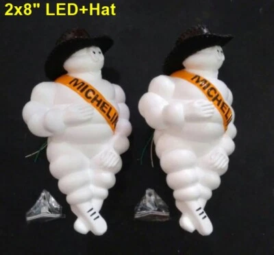Michelin Man Figure Doll Bibendum Advertise Tire Collectibles Truck 2x8" LED+Hat - Image 1 of 4