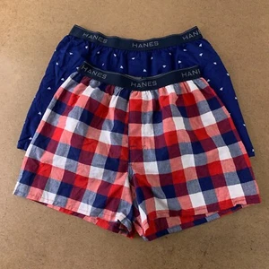 Hanes Boys Size XL Classic Cotton Printed 2 Pack Boxer Shorts New - Picture 1 of 5
