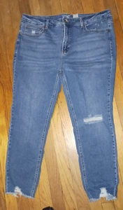 Terra And Sky Damen Skinny Blau Jeans Used-Look Größe 18W - Bild 1 von 4