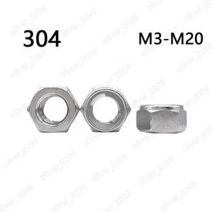 304 Stainless Steel DIN980 All-metal Prevailing Torque Type Hexagon Nuts M3-M20 - Picture 1 of 6