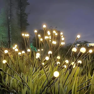 Solar Garden Decor Lights Outdoor Waterproof, 2 Pack 16 LED Warm White Solar Fir - Picture 1 of 12