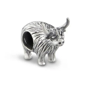 Charm De Recuerdo De Plata De Vaca De Las Tierras Altas - Imagen 1 de 1