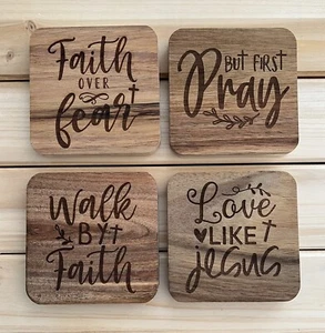 Faith Over Fear Coaster Set (New) - Picture 1 of 2