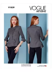 Vogue CLAIRE SHAEFFER'S CUSTOM COUTURE Jacket Asymmetric Details Pattern V1839 - Picture 1 of 7