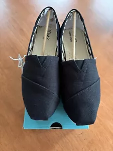 Toms Women's Alpargata Shoes Black Heritage Canvas Size 7.5 New with Box - Picture 1 of 8