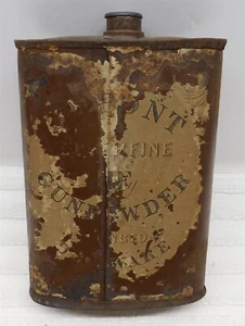 Antique Vintage Dupont Superfine FFFg Gunpowder Tin Empty Can For Display Only - Picture 1 of 5