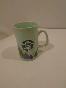 Starbucks Coffee Mug  11 Oz mint Green+purple Pine Trees Christmas 2020 Ceramic - Picture 1 of 6