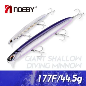 Noeby Shallow Diving Minnow 177mm 44.5g Floating 0-30cm Jerkbait Surface Lure - Picture 1 of 14