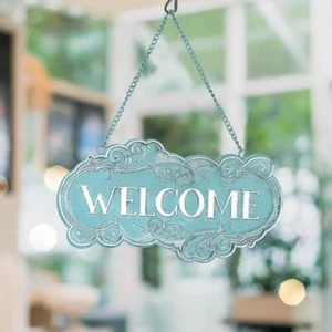 Metal Welcome Sign for Front Door Hanging welcome decor Welcome Door Sign Sma... - Picture 1 of 8