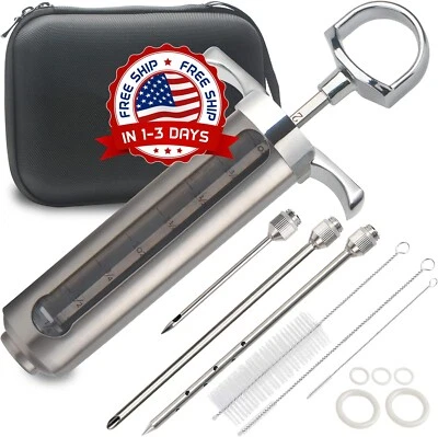 Jeringa Cocina Inyector de adobo para carne acero inoxidable Barbacoa Accesorios Foto 1 de 4