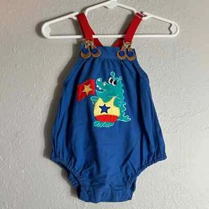 Mono bebé Lord & Taylor vintage, estampado de dinosaurios, talla 12 meses - Imagen 1 de 6