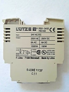 ****** WORKING LUTZE RE6-0432 Relay Module 760 432 24V AC/DC 250V 6A 1500VA 100W - Picture 1 of 4