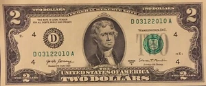 2017A 2$ Birthday Note D03122010 Crispy New (3/12/2010) - Picture 1 of 2