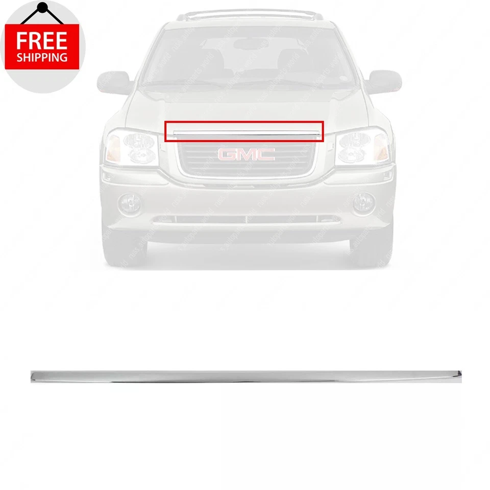 New Front Hood Molding Trim Chrome Fits 2002-2009 GMC Envoy Sport GM1235111 Foto 1 de 4