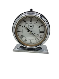 Reloj de mesa/manto metálico cromado a pilas - Imagen 1 de 7