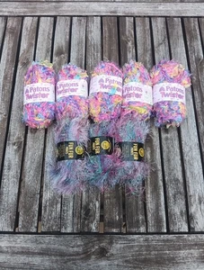 5 Skeins Patons Twister Fruit Loops Yarn & 3 Fun Fur Tropical Prints New - Picture 1 of 10
