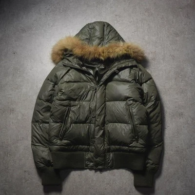 AVIREX N-2B Military Fur Down Jacket Khaki Short Length L Size - Image 1 of 4