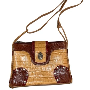 M.C. Marc Chantal Faux Leather Western Shoulder Handbag  - Picture 1 of 11