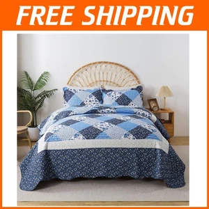 All-Season California King Bedspread - 120x120 Reversible Patchwork Design - Picture 1 of 10