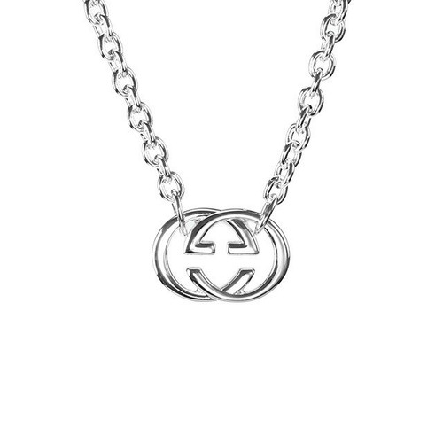 GUCCI Collana Ciondolo Logo Gg Doppia G Argento 925