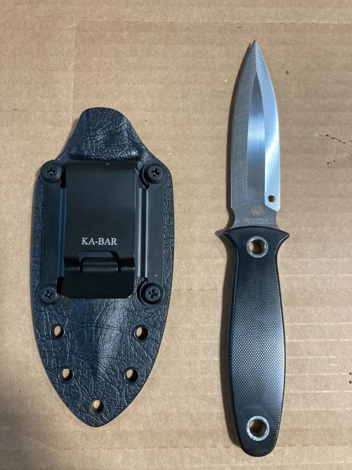 Cuchillo de hoja fija Spyderco Nightstick Full Tang negro G-10 S30v FB47GP Foto 1 de 4