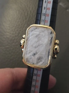 Anillo de cóctel francés vintage cubo de azúcar piedra natural cristal declaración - Imagen 1 de 16