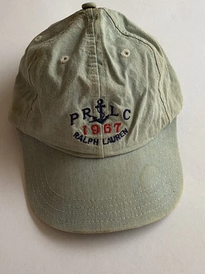 Boné raro vintage POLO RALPH LAUREN Chambray Strapback anos 90 feito nos EUA - Imagem 1 de 4