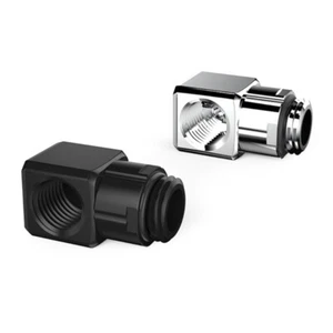 90 Degree Fitting G1/4 Male Female Elbow Metal PC Water Cooling GXZWT-D90 - Photo 1/10