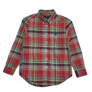 Ralph Lauren Red Green Check Short Sleeve Shirt UK Boy's Size 10-12 Years DD829 - Picture 1 of 7