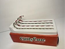 Longaberger Glass Candy Cane Ornament Set Of (4) Christmas Holiday Ornaments