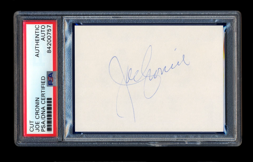 JOE CRONIN SIGNED MINT CUT PSA/DNA AUTOGRAPHED BOSTON RED SOX AL PRESIDENT HOF - Image 1 of 1