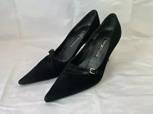 Sergio Rossi Women’s Suede High Heels Pointed Toe Pumps Black Size 35 5 #414 - Picture 1 of 13