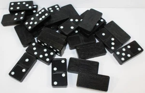 Vintage Wood Double-Six Dominoes By Whitman Made In Japan No box - Picture 1 of 2